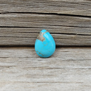 Pear Shaped Blue Fox Turquoise Cabochon with Matrix