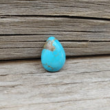 Pear Shaped Blue Fox Turquoise Cabochon with Matrix