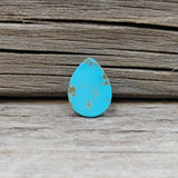 Pear Shaped Blue Fox Turquoise Cabochon with Matrix